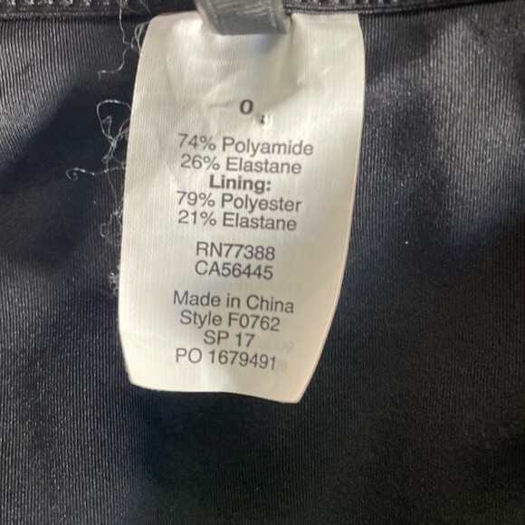 J. Crew Scalloped Neckline Matte Black One Piece Tie Neck Swimsuit Womens Size 0 - Picture 5 of 7